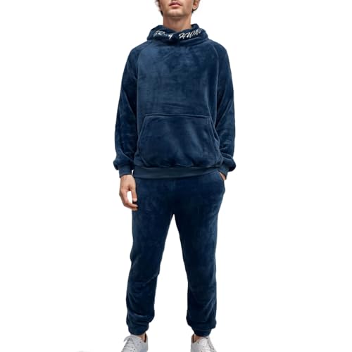 Pyjama homme chaud en coton avec pantalon de nuit confortable et vêtement maison épais