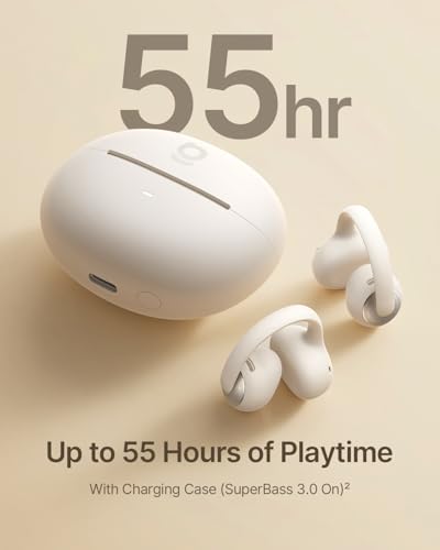 Image of Baseus Bowie MC2 Open Ear Clip On Earbuds, CloudComfort 2.0 Wrap-Around Design, LDAC Hi-Res Audio, Bluetooth 6.0, 55H Playtime, 4-Mic AI Clear Call, IP67 Waterproof for Running Gym Workouts