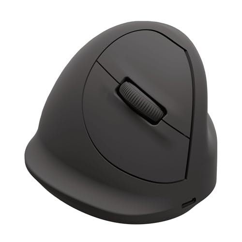 Fellowes Breyta Souris Verticale Ergonomique Moyenne pour droitier, Bluetooth ou Filaire, pour PC, Mac et Portable. Batterie Rechargeable, 3 Boutons, 800/1200/1600 DPI