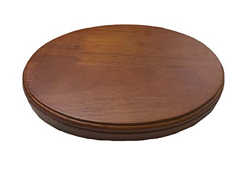 Luna Bean Wooden Platform Base Display Medium Stain Semi-Gloss Finish for Casting Kits - Solid Wood Plaque - Oval