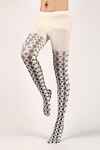 Image of Sahabowi Women Tights, Opaque High Waist Pantyhose, Vintage Control Top Stockings