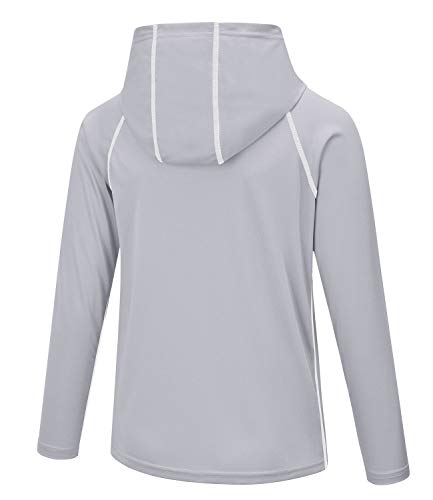 Image of Boys Grils Long Sleeve Sun Shirts UPF50+ Hoodie Thumbhole Rash Guard Quick Dry Atheltic Hiking Workout Water Playing