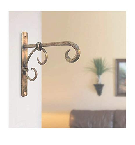 Famous Home Decor Golden Antique Wall Bracket for Bird Feeders & Houses Planters Lanterns Wind Chimes Hanging Baskets Ornaments String Lights,-image-12