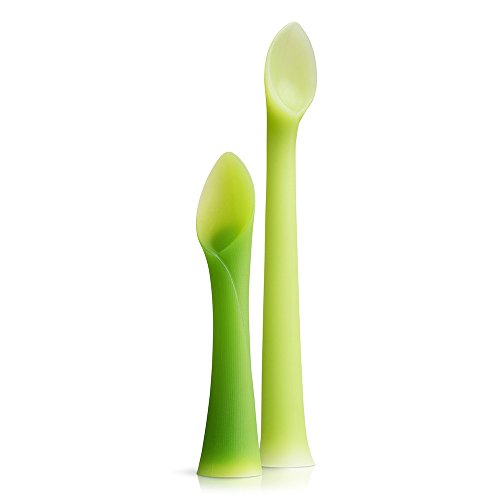 Image of Olababy Baby and Children's Spoon (Training, Set of 2) - Flexible Learning Spoon for Complementary Foods Introduction | Soft, Flexible Silicone BPA-Free