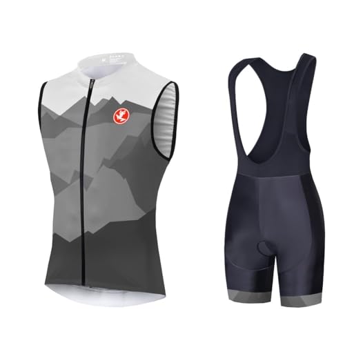 UGLY FROG Men's Cycling Jersey Polyester Black Clothing Bike Wear with Bib Shorts Vest Set