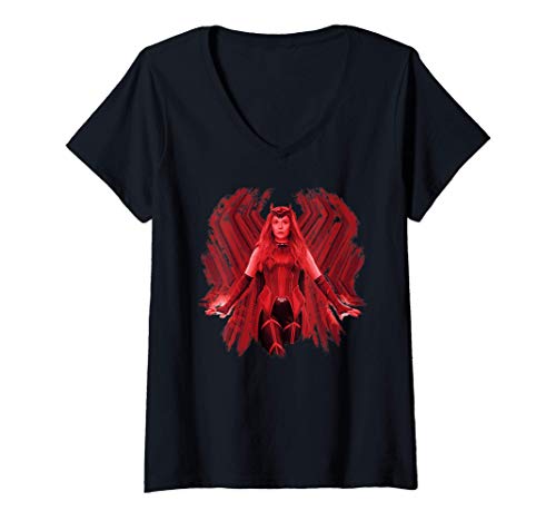 Mujer Marvel WandaVision Wanda Maximoff is the Scarlet Witch Camiseta Cuello V