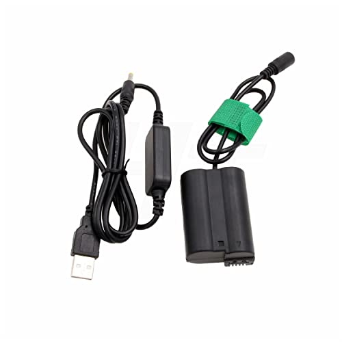 HangTon Power Bank USB 5V to EP-5B DC Coupler for Nikon D7000 D7100 D7200 D7500 D500 D610 D750 D800 D810 D850 Camera (EN-EL15 Dummy Battery)