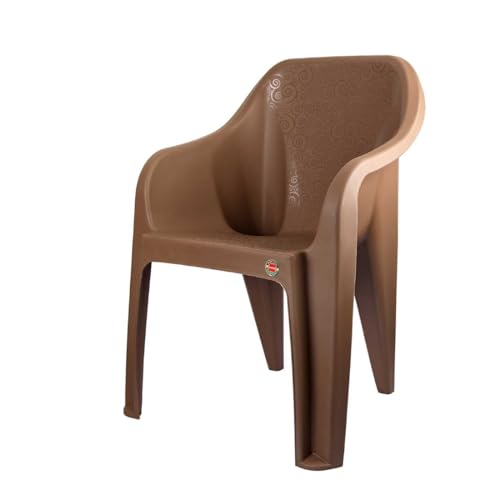 Image of Cello Dynamo Plastic Chair (Set of 6)(Brown) | Strong and Durable | Easy to Clean | Chair for Living Room, Bed Room, Kitchen, Office Room, Outdoor | 3 Years Warranty