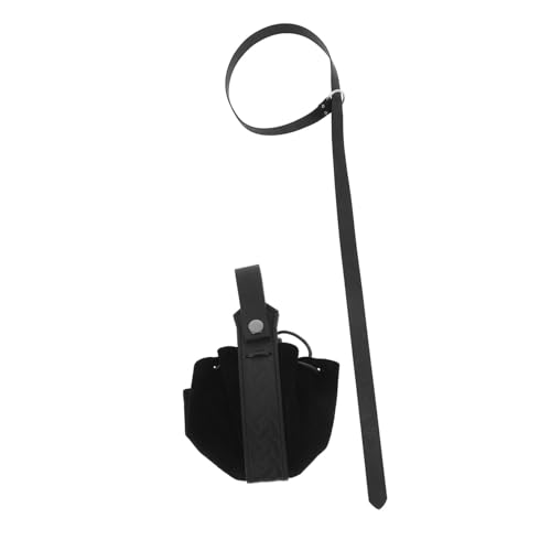 BESPORTBLE 1set Medieval Viking Leather Belt Pouch for Cosplay and Renaissance Costumes Versatile Design for Events and Gatherings and Comfortable Wear Black