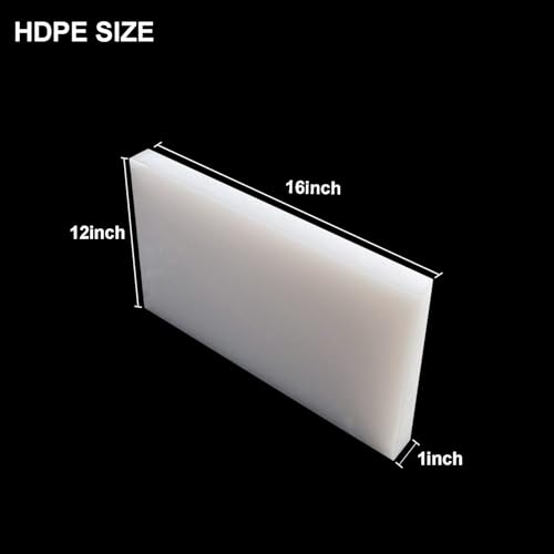 Image of High-Density Polyethylene (HDPE) Plastic Sheet 1 inch Thick 12 inch X 16 inch- White HDPE Sheet,for Machining, Home Improvements, DIY Projects, Engineering,High-Density Polyethylene Plastic Block (Pack of 1)