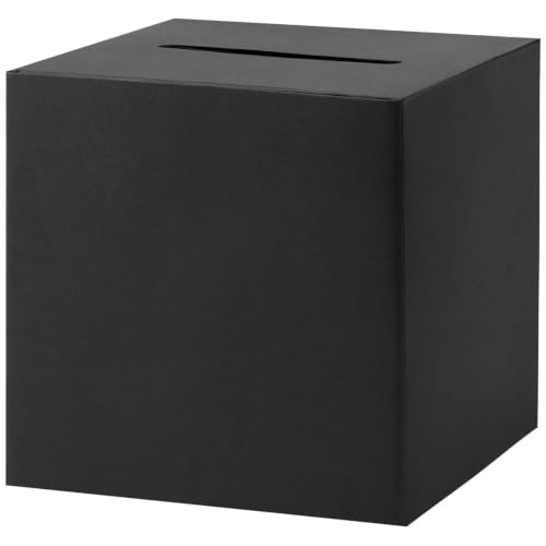 Image of Hxezoc Black Card Box with Slot 7.9 inch Wedding Favors Card Box Receiving Money Box Envelope Holder for Reception, Wedding, Baby Showers, Anniversary, Retirement, Birthday Party, Graduation Decorations