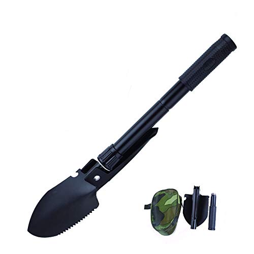 Hidewalker Pala Plegable Multifuncional, Mini Pala Plegable Multifuncional Herramienta de Acampar al Aire Libre, de Acero, para jardín y Camping, Senderismo, mochilero, Pesca