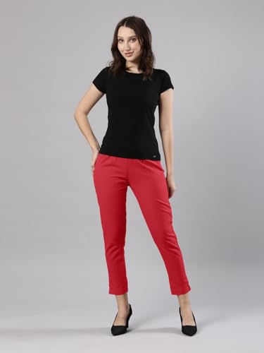 Image of Femmora Comfortable Fit Solid Straight Pant, Breathable Cotton Fabric with Side Zip Button Closure, for Women, Pack of 1