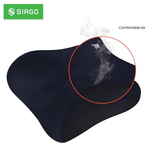 Image of SIAGO SIA389 Ultrasoft Car Neck Rest Pillow - Ultimate Neck Support, Pain Relief & Comfort with Hi-Per Foam & Washable Velvet Cover (Black)