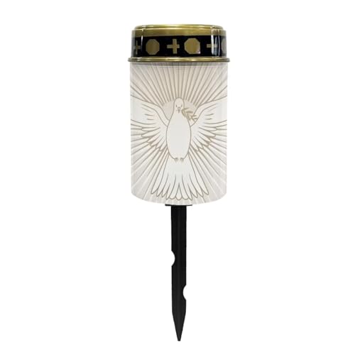 Image of Solar Lights Outdoor Waterproof Pigeon Print Cemetery Garden Lights for Grave Flameless Lamp Candles for Outdoor Decoration