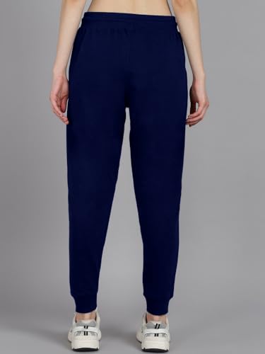 Image of Vogaan Women's Cotton Blend Regular Fit Track Pants | Drawstring Waist Solid Joggers | Super Combed Casual Joggers for Running & Gym