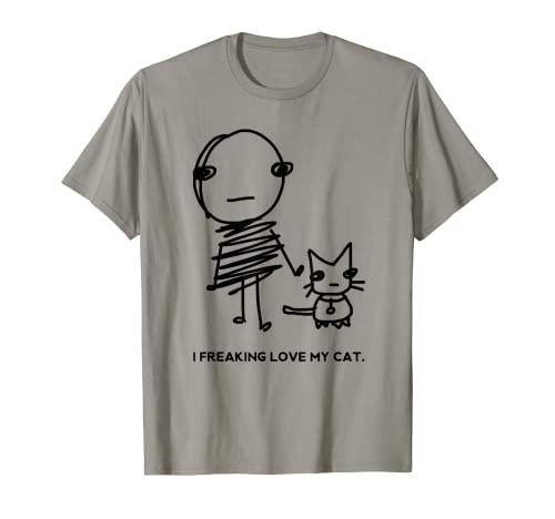 Funny and Odd I Love My Cat T-Shirt per gli amanti dei gatti Maglietta