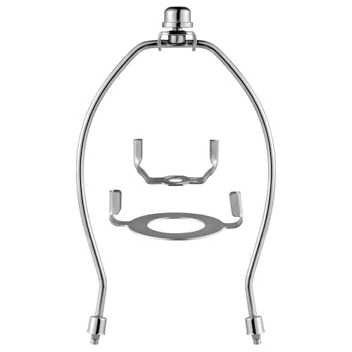 QVQCWD 8 Inch Lamp Shade Harp Holder, Nickel Lamp Harp with E26 UNO Fitter Adapter, IPS Standard...