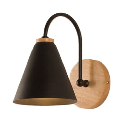 Luces de dormitorio con aplique de madera curva e iluminación LED