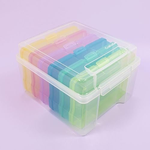Craftelier - Portable Transparent Storage Box with 6 Mini Translucent Coloured Boxes for Scrapbooking and Other Crafts Materials - Image 3