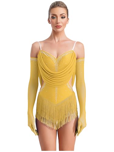 Costume de danse jazz latine de qualité supérieure avec gants