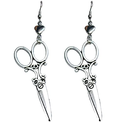 Infinity Love Heart Scissors Earrings Punk Gothic Heart Shears Dangle Drop Earrings For Hairdresser Fashion Jewelry Gifts #TOP7