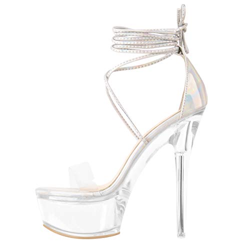 MissHeel Clear Platform Sexy Heels Lace-up Stiletto Heel2