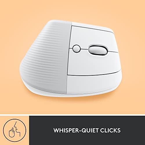 Image of Logitech Lift Vertical Ergonomic Mouse, Wireless, Bluetooth or Logi Bolt USB Receiver, Quiet clicks, 4 Buttons, Compatible with Windows /macOS /iPadOS, Laptop, PC - Off White (Renewed)