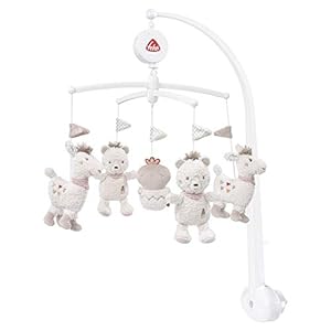 Fehn 058024 Muziekmobiel Peru – mobiel met zachte melodie”weet je hoeveel sterretjes staan” en pluizige figuren – met bevestiging – voor baby’s van 0-5 maanden – diameter: 40 cm – hoogte: 65 cm