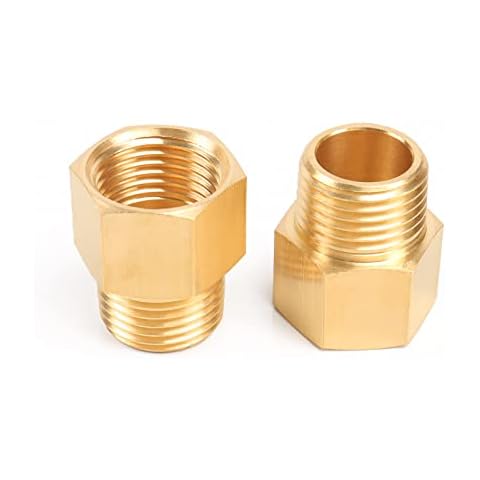 Winmien Brass Pipe Fitting Adapter,1/2-Inch NPT Male x 1/2-Inch NPT Female (2-Pack) (1/2"Male x 1/2"Female) Cover