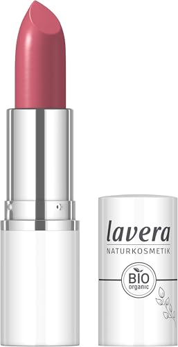lavera Cream Glow Lipstick -Wild Rose 09 - Intensive Farbe - seidig-glänzendes Finish - Bis zu 6 Stunden Halt - Naturkosmetik - 18 g