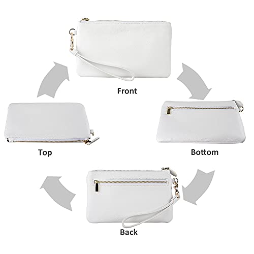 Befen Genuine Leather White Wristlet Clutch Cell Phone Wallet Purse For Women thumb #5