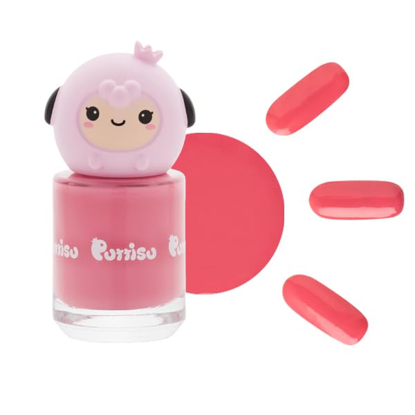 Puttisu Color Pang Pang Nail Polish High-Gloss, High-Color Sticker Type Water-Based, Peelable, Non-Toxic (C14 My Love Bear)
