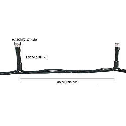 image for PMS Indoor/Outdoor LED Christmas Lights on Dark Green Cable with 8 Lig