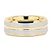 100S JEWELRY Tungsten Rings for Mens Wedding Bands Gold Silver Two Tone Grooved Center Line Size 6-16 (tungsten, 10)
