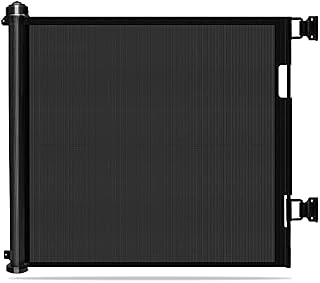 Retractable Baby Gate Dog Gate - Wiscky Extra Wide Safety Gates 33" Tall, Extends to 59" Wide, Easy to Roll and Latch Dogs Gate for Doorways, Stairs, Hallways, Deck, Banisters Indoor/Outdoor (Black)