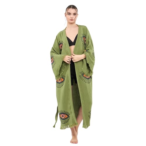 Image of Evil Eye Kimono Robe - Beach Kimono Coverups for Woman