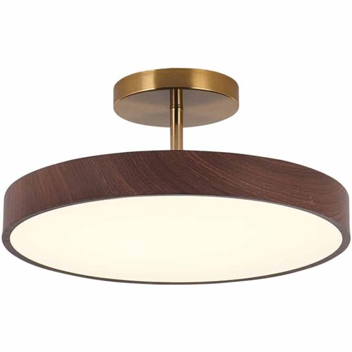 Lampe de plafond pour étude et chambre avec lumière LED réglable en bois