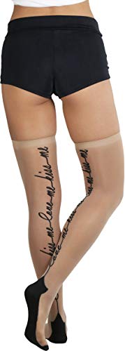 Image of ToBeInStyle Nylon Two Toned Cuban Heel Closed Toes Stockings
