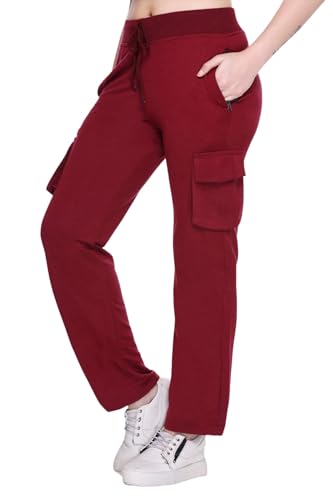 Image of White Moon Women's 4 Pocket Cargo Joggers for Gym - Comfortable Track Pants for Women, Cotton Jogger Combo Pack of 2, Ideal Track Pants for Women, Cargo Joggers for Everyday Wear