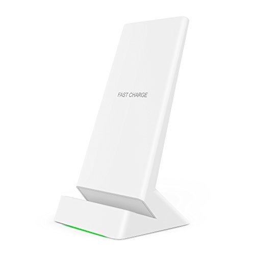Fast Wireless Charger, WeTechor Qi Fast Wireless Charging Pad Stand for iPhone X, iPhone 8/8 Plus, Samsung Galaxy Note 8, S8/S8 Plus/S7/S7 Edge/S6 Edge Plus with Extra USB Charging Port (White)