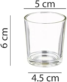 Pure Source India Set of 6 Glass Votive Tealight Candle Holders - Living Room Side Table Home Decoration (Glass, Pack of 6, Clear)