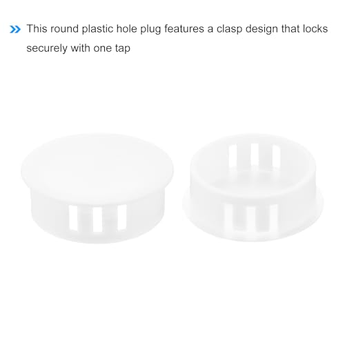 Image of MECCANIXITY 64PCS 28mm /1.1 inch White Plastic Hole Plugs, Flush Type Panel Hole Plugs Insert End Caps for Locking Hole Tubes Furniture Cabinet