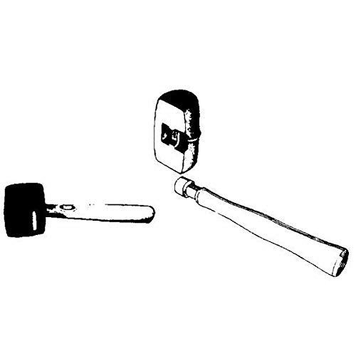 Herco Rubber Mallet - Hammer - White Solid Rubber Head - Hickory Handle - Made in USA - Size 2