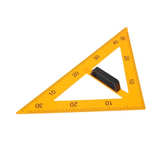 Regla magnética triangular amarilla con compartimento para trazos estables 8