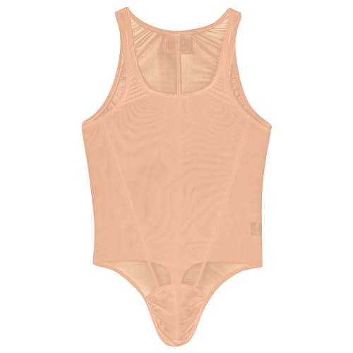 ABAFIP Men's Mesh Undershirts Bodysuit Sleeveless Sheer Tank Top Jumpsuit Fitness Mankini Jumpsuit2