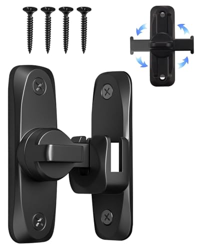 JUKOTA Cerrojo Puertas Correderas 90/180 Grados,Pestillo Puerta Corredera,Cerradura de Puerta de Granero Universal para Cocina Baño Dormitorio Ventanas Jardín (Negro)