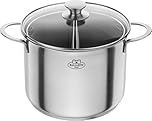 Ballarini 75003-033 - Pentola per pasta, 24 cm, 8 l, in acciaio inossidabile, tipo profondo, doppia mano, pentola piccola, compatibile con induzione, lavabile in lavastoviglie