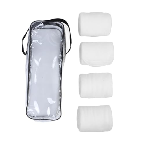 WONZHEC 4 Piezas de Caballos de Caballo Envoltura de Pierna Suave Vendaje de Pierna Protectora de Caballo para Suministros ecuestres (Blanco)
