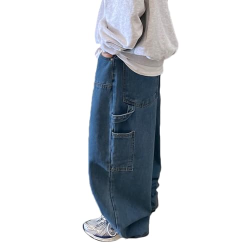 Nutriangee Men's Baggy Wide Leg Jeans Streetwear Y2K Hip Hop Loose Fit Casual Denim Pants3